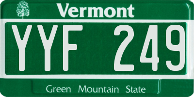 VT license plate YYF249