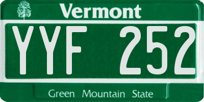 VT license plate YYF252