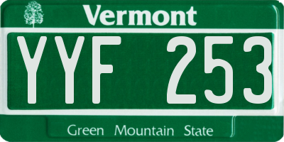 VT license plate YYF253