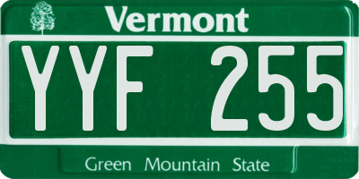 VT license plate YYF255