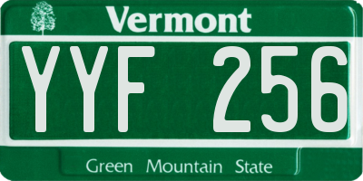 VT license plate YYF256