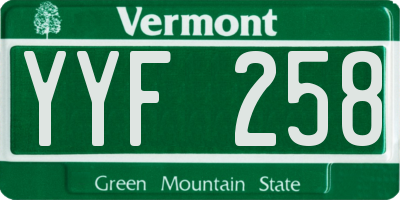 VT license plate YYF258