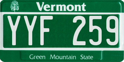 VT license plate YYF259