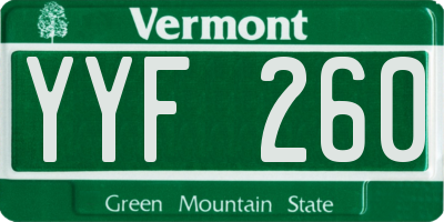 VT license plate YYF260