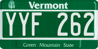 VT license plate YYF262