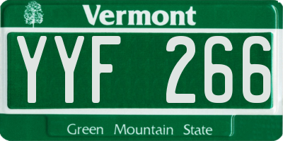 VT license plate YYF266