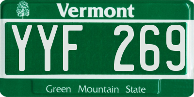 VT license plate YYF269
