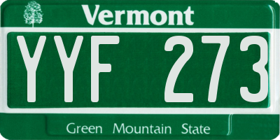 VT license plate YYF273
