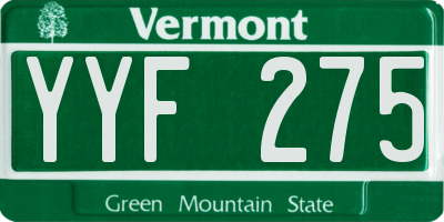 VT license plate YYF275