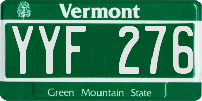 VT license plate YYF276