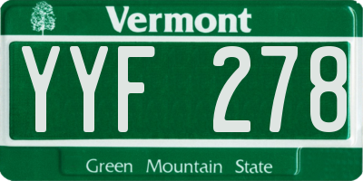 VT license plate YYF278