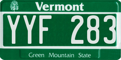 VT license plate YYF283