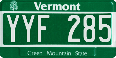 VT license plate YYF285