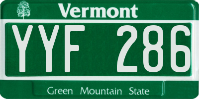 VT license plate YYF286
