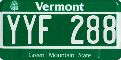 VT license plate YYF288