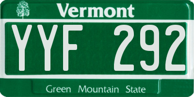 VT license plate YYF292