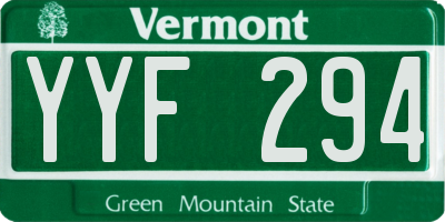 VT license plate YYF294