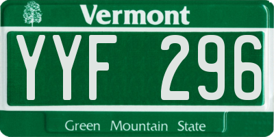 VT license plate YYF296