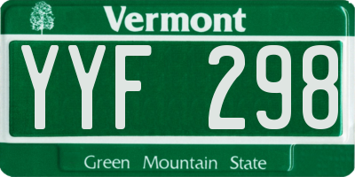 VT license plate YYF298