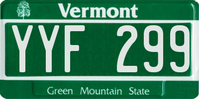 VT license plate YYF299