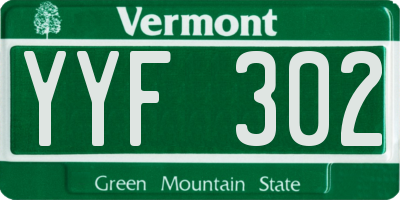 VT license plate YYF302