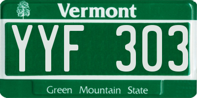VT license plate YYF303
