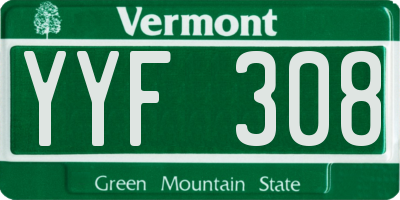 VT license plate YYF308