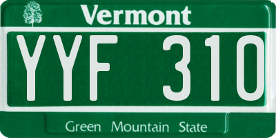 VT license plate YYF310