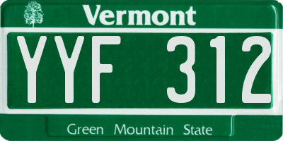 VT license plate YYF312