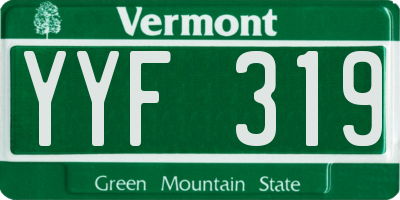VT license plate YYF319
