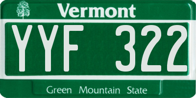 VT license plate YYF322