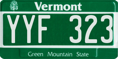 VT license plate YYF323