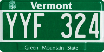 VT license plate YYF324