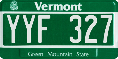 VT license plate YYF327