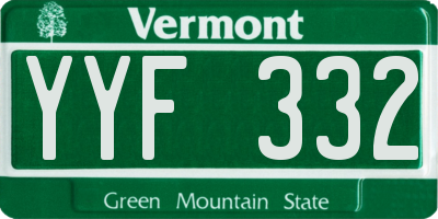 VT license plate YYF332