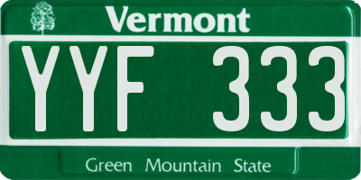 VT license plate YYF333