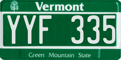 VT license plate YYF335