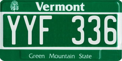 VT license plate YYF336