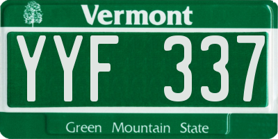 VT license plate YYF337
