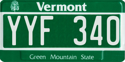 VT license plate YYF340