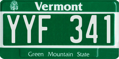 VT license plate YYF341