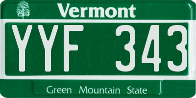 VT license plate YYF343