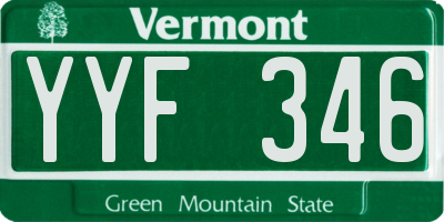 VT license plate YYF346