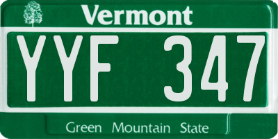 VT license plate YYF347