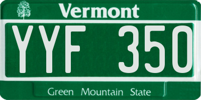 VT license plate YYF350