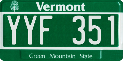 VT license plate YYF351