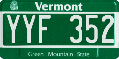 VT license plate YYF352