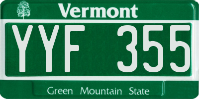 VT license plate YYF355
