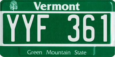 VT license plate YYF361