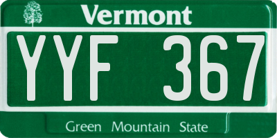 VT license plate YYF367